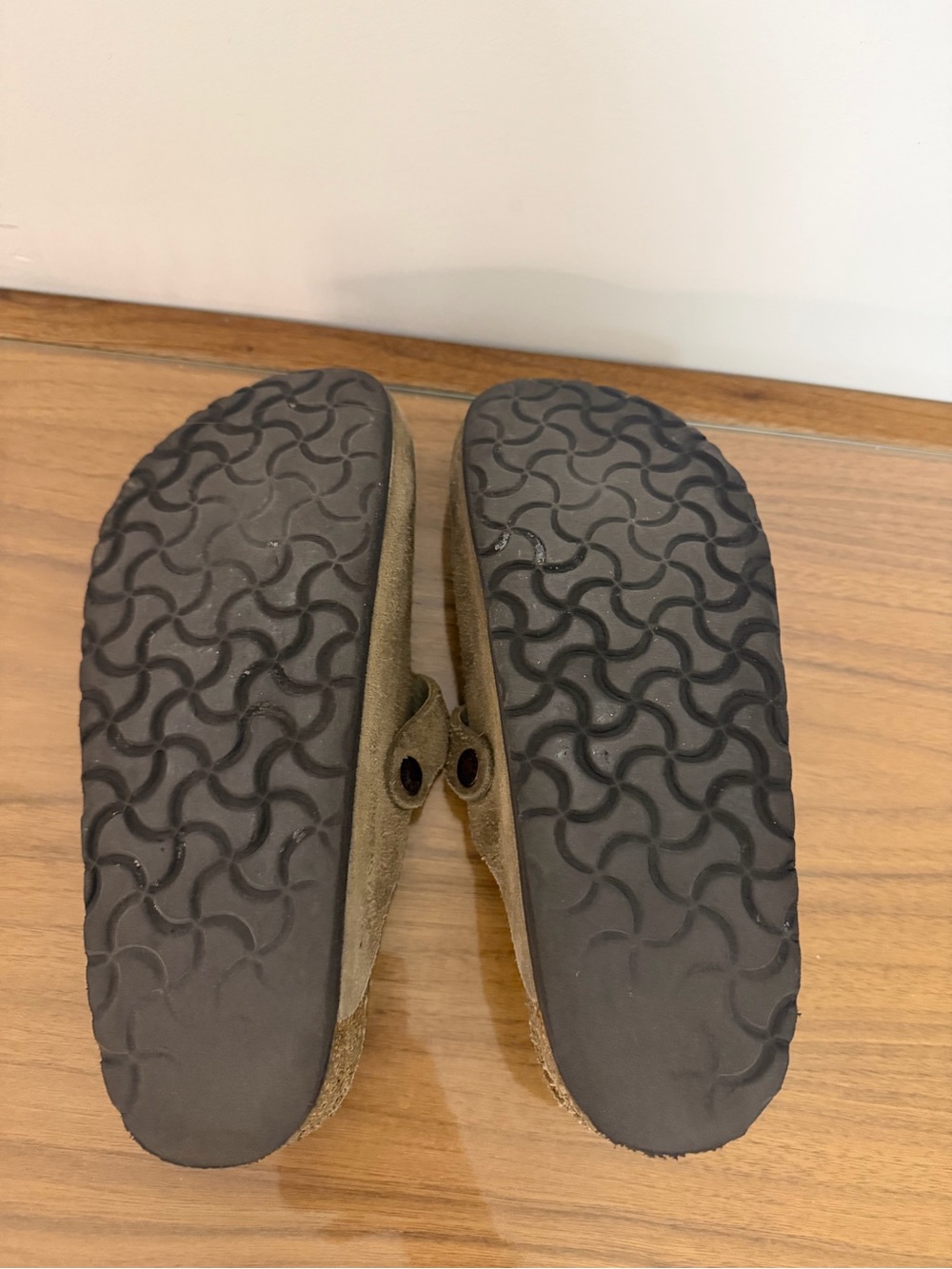 Birkenstock Women's Suede Slip-On Clogs in Olive - Picture 2 of 2